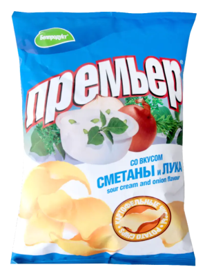 Премьер Чипсы  70г со вкусом сметаны и лука