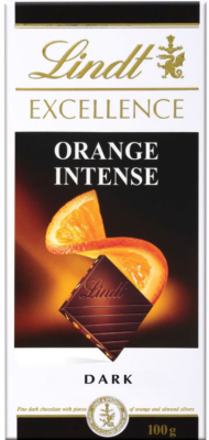 Эксэлэнс Шоколад 100г темный с кусочками апельсина и миндаля