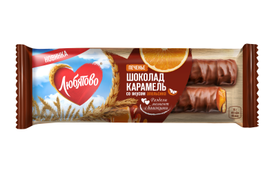 Любятово Печенье сах.  50г с карамелью апельсин в глазури