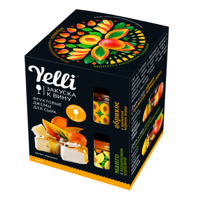 Ели Набор джемы фруктовые для сыра 2*50г Абрикос с аром. черного перца,Манго с кардамоном и куркумой ст/б