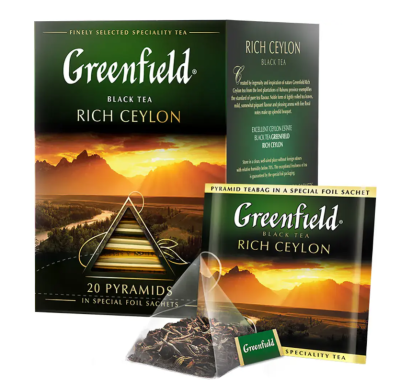 ГринФилд Чай  20пак. Рич Цейлон пирамида черн. (1,9г)