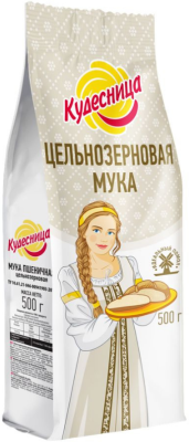 Кудесница Мука 500г пшеничная цельнозерновая