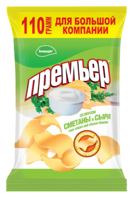 Премьер Чипсы 110г со вкусом сметаны и сыра
