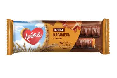Любятово Печенье сах.  50г с карамелью в глазури