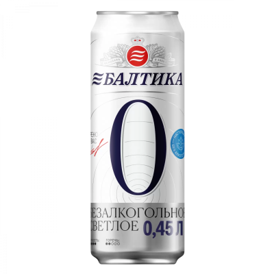 Балтика Пиво 0,45л №0 безалкогольное ж/б