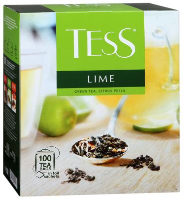 Тесс Чай 100пак. Lime, green tea новый ш/к