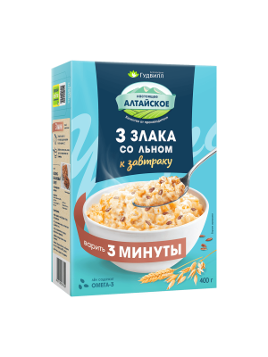 Гудвилл Хлопья 3 злака 400г со льном