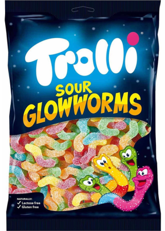 Тролли Мармелад 100г SOUR GLOWWORMS (кислые червячки)