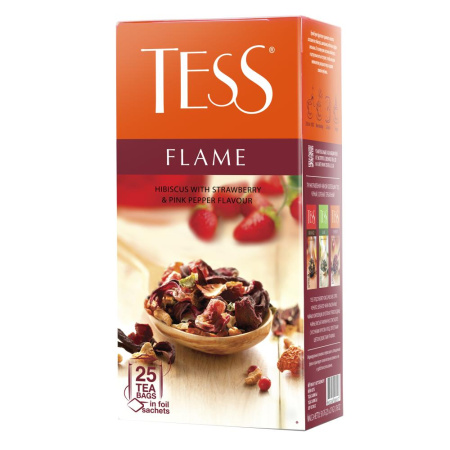 Тесс Чай  25пак. Flame, herbal tea со вк. и аром. Земляники с розовым перцем