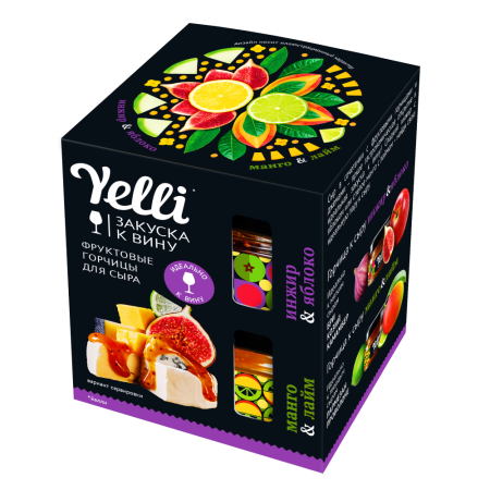 Ели Набор горчицы фруктовые для сыра 2*50г Инжир-Яблоко, Манго-Лайм ст/б