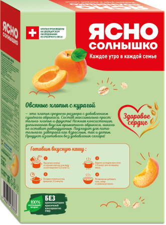 Ясно Солнышко Хлопья овсяные 300г с курагой