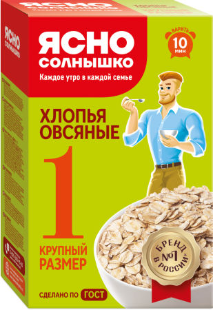 Ясно Солнышко Хлопья овсяные 500г №1