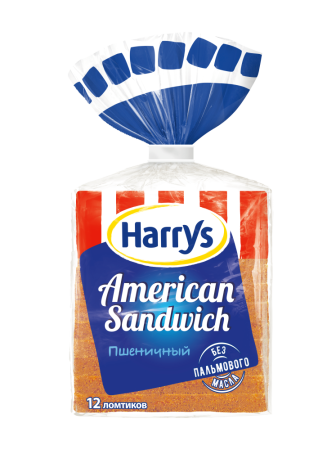 Харрис Хлеб 470г Сандвичный American Sandwich пшеничный