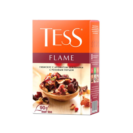 Тесс Чай  90г Flame, herbal tea со вк. и аром. Земляники с розовым перцем