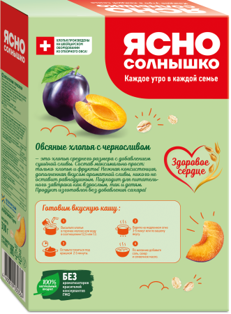 Ясно Солнышко Хлопья овсяные 300г с черносливом