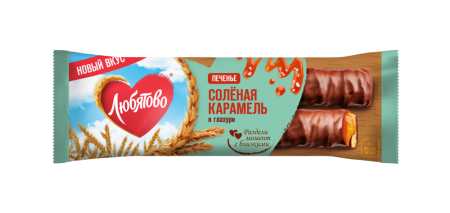 Любятово Печенье сах.  50г с соленой карамелью в глазури